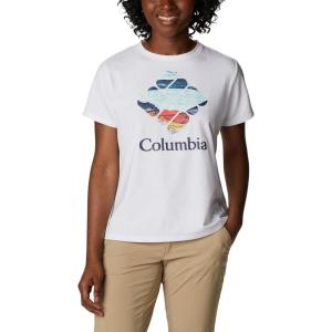 Columbia Womens Sun Trek™ Ss Graphic Tee(White/Csc Stacked)