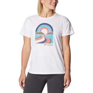 Columbia Womens Sun Trek™ Ss Graphic Tee(White/Sunrek Trails)