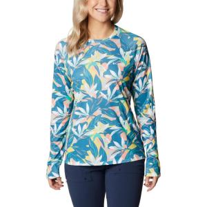 Columbia Women’s Super Tidal Tee Long Sleeve(Electric Turquoise Hidden Paradise)