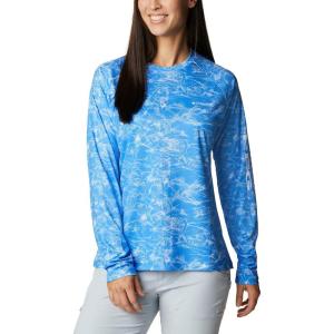 Columbia Women’s Super Tidal Tee Long Sleeve(Harbor Blue Contour Fish)