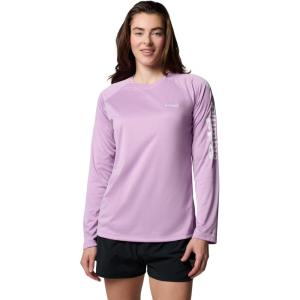 Columbia Women’s Super Tidal Tee Long Sleeve(Hydrangea Heather/White Logo)