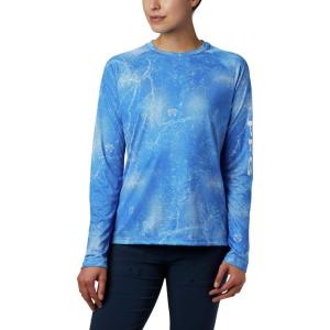 Columbia Women’s Super Tidal Tee Long Sleeve(Stormy Blue Mako Print)