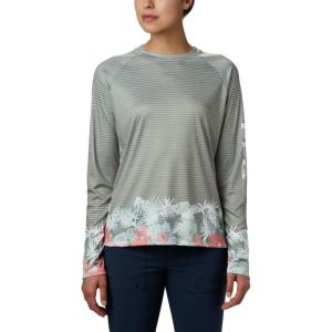 Columbia Women’s Super Tidal Tee Long Sleeve(Tiki Pink Wild Stripes Print)