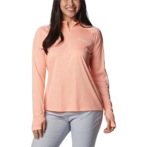 Columbia Womens Tidal Tee™ 1/4 Zip(Tiki Pink/White Logo)