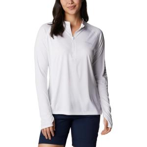 Columbia Womens Tidal Tee™ 1/4 Zip(White/Cirrus Grey Logo)