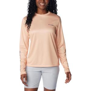 Columbia Womens Tidal Tee PFG Fish Star Long Sleeve(Peach Fizz/Fish Star Watershed)