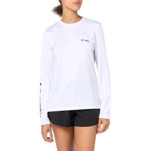 Columbia Womens Tidal Tee PFG Fish Star Long Sleeve(White/Fish Star Americana)