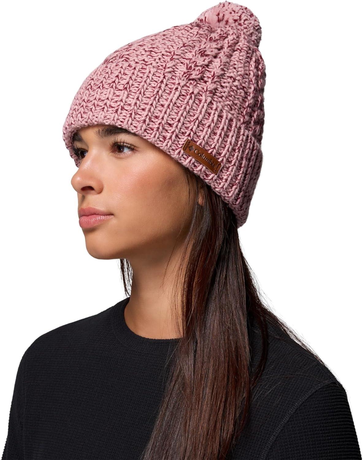 imageColumbia UnisexAdult Cozy Ridge BeanieEraser PinkRich Wine Marled