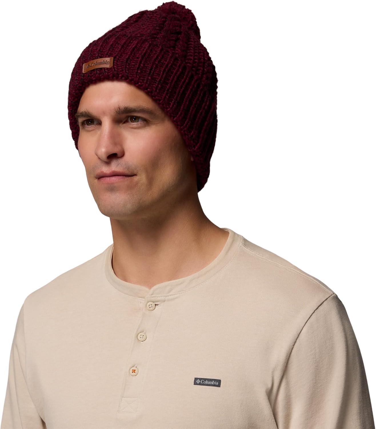imageColumbia UnisexAdult Cozy Ridge BeanieRich WineBlack Marled