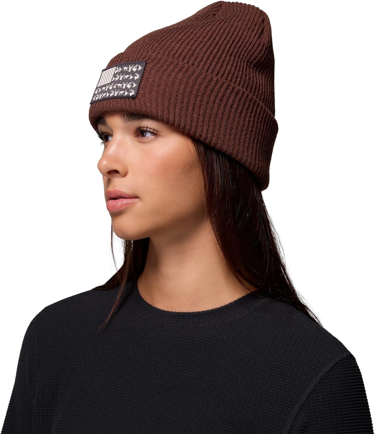 imageColumbia UnisexAdult PHG Patch BeanieTobaccoGame Flag