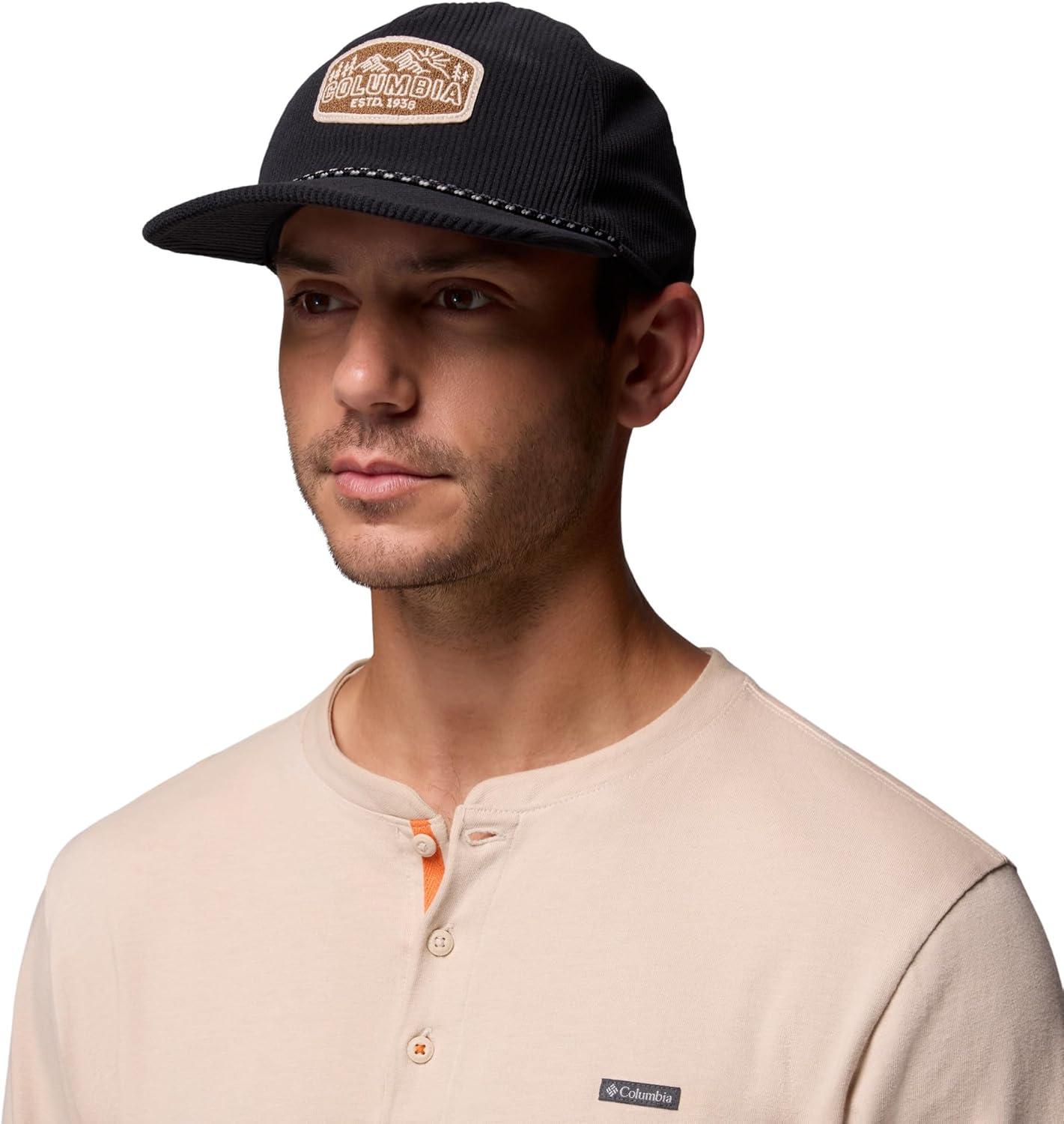 imageColumbia UnisexAdult Packsaddle Corduroy Snap BackBlackChenille Patch