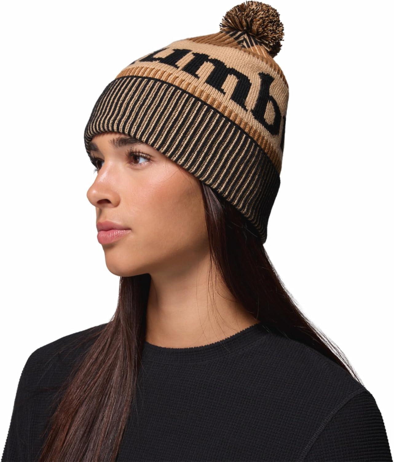 imageColumbia UnisexAdult Polar Powder III BeanieBlackCamel BrownCanoe