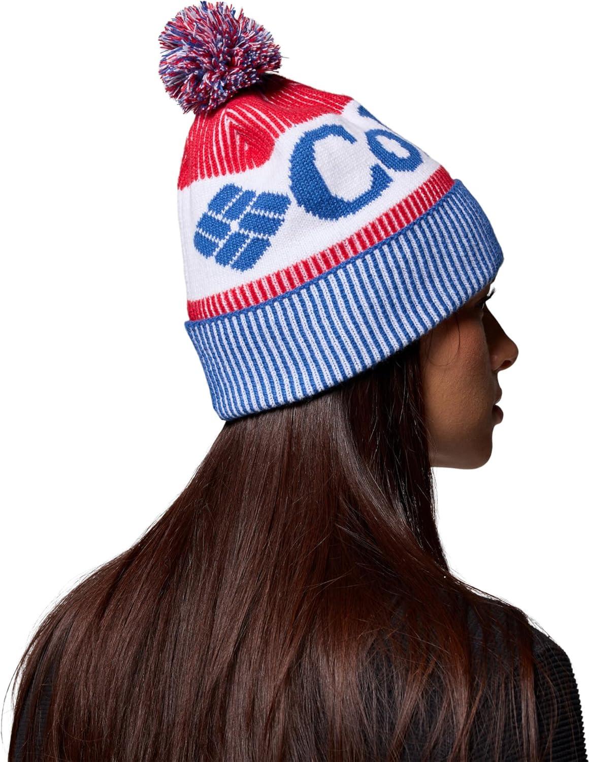imageColumbia UnisexAdult Polar Powder III BeanieMountain BlueMountain RedWhite