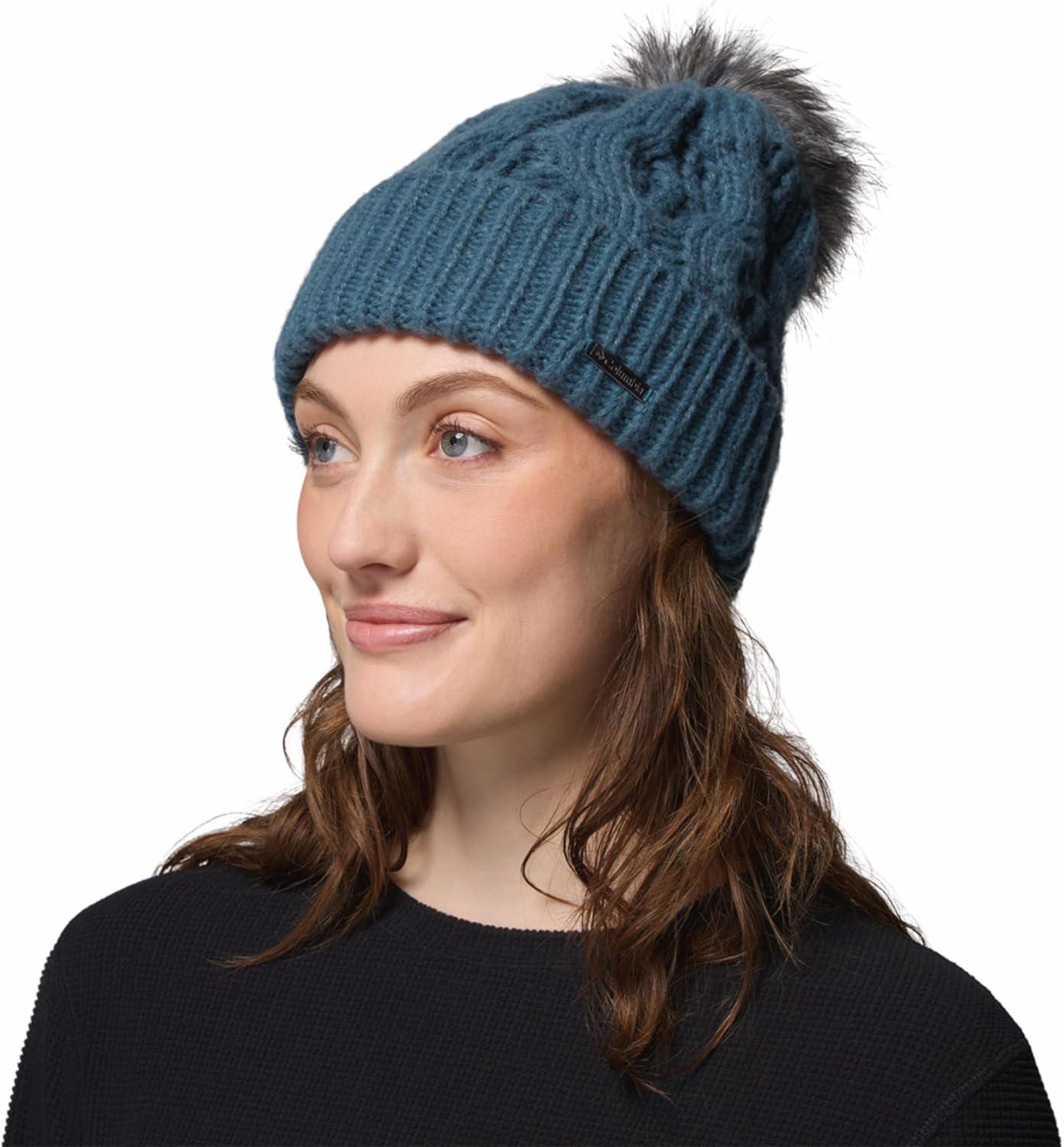 imageColumbia Womens Boundless Days Cable Knit Pom BeanieEverblue