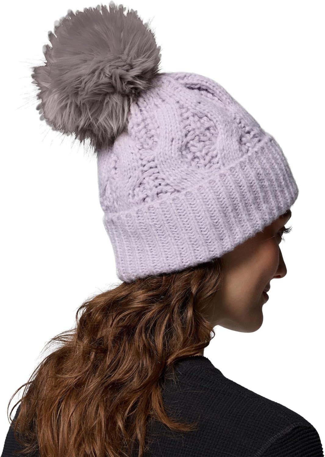 imageColumbia Womens Boundless Days Cable Knit Pom BeanieLavender Pearl