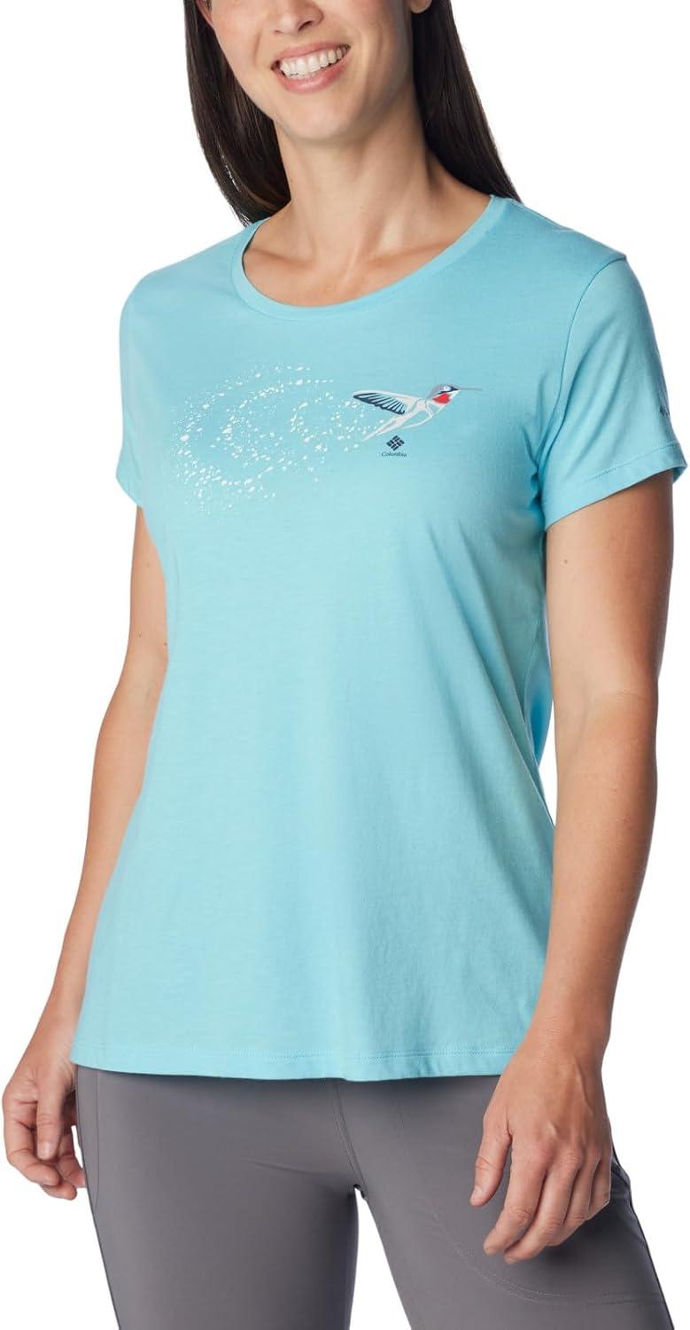 imageColumbia Womens Daisy Days Short Sleeve Graphic TeeAquamarine HeatherFancy Flyer