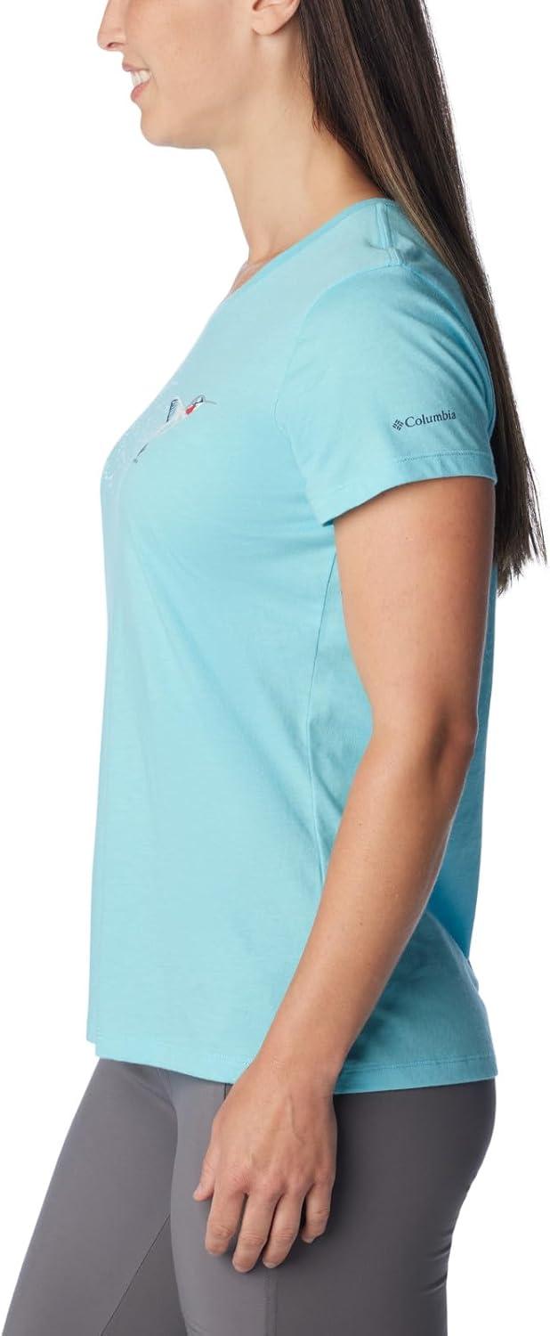 imageColumbia Womens Daisy Days Short Sleeve Graphic TeeAquamarine HeatherFancy Flyer