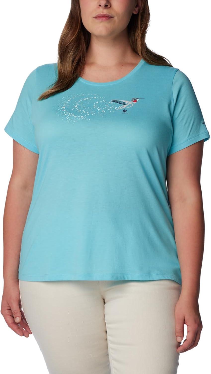 imageColumbia Womens Daisy Days Short Sleeve Graphic TeeAquamarine HeatherFancy Flyer