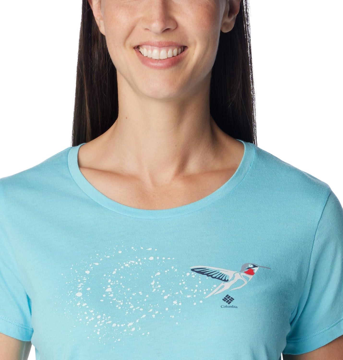 imageColumbia Womens Daisy Days Short Sleeve Graphic TeeAquamarine HeatherFancy Flyer