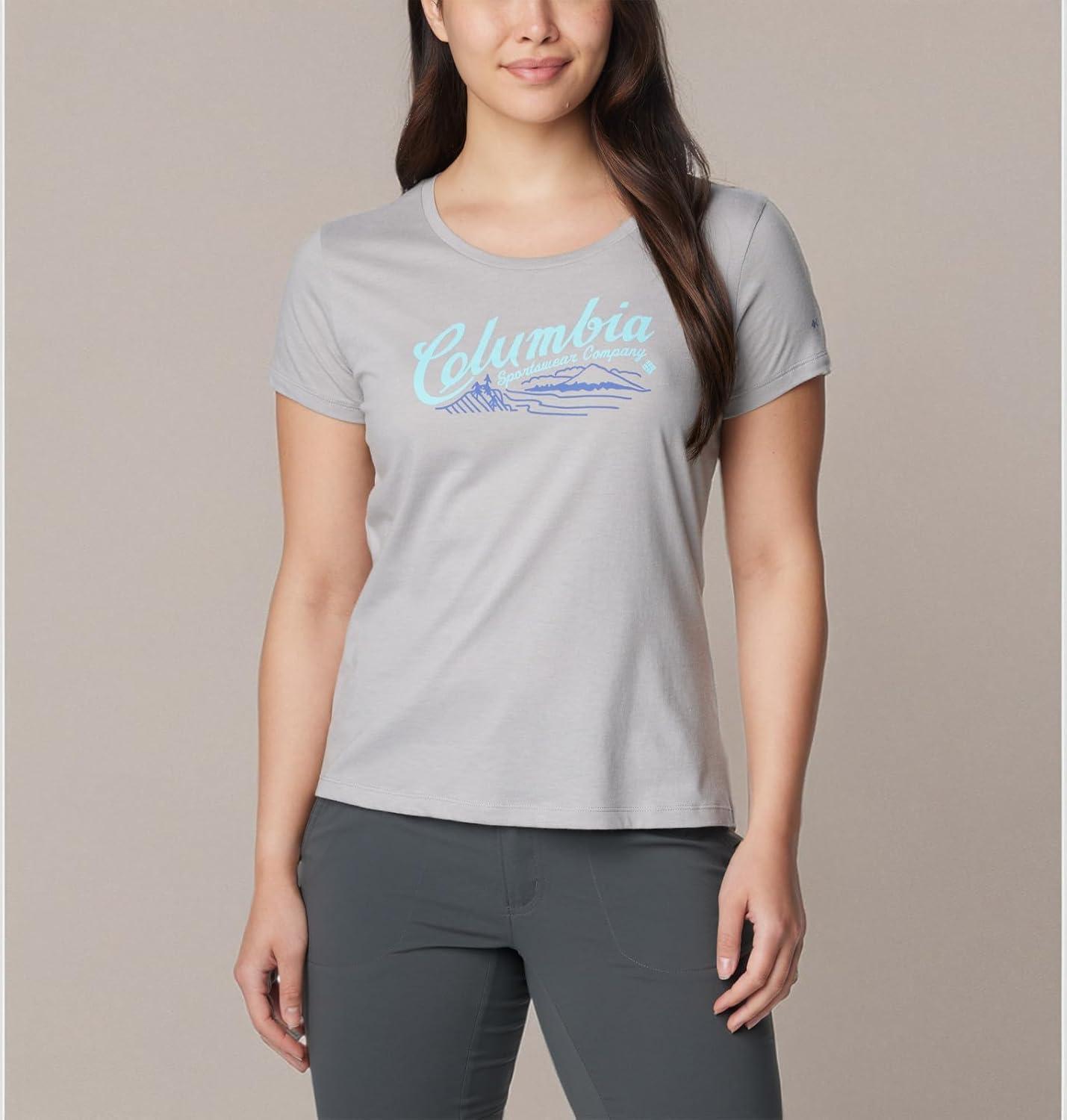 imageColumbia Womens Daisy Days Short Sleeve Graphic TeeColumbia Grey HeatherSimply Scripted
