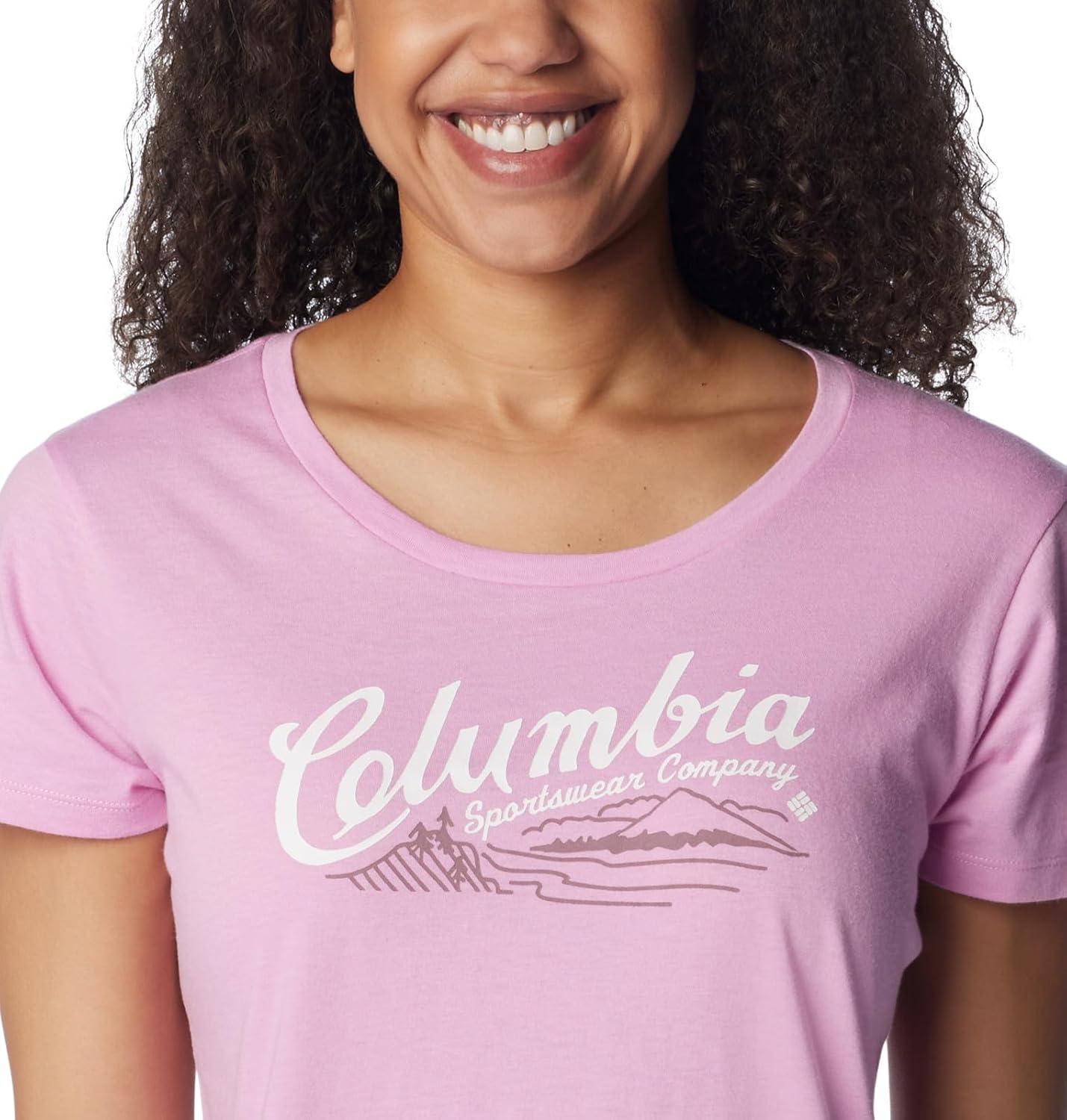 imageColumbia Womens Daisy Days Short Sleeve Graphic TeeCosmos HeatherSimply Scripted