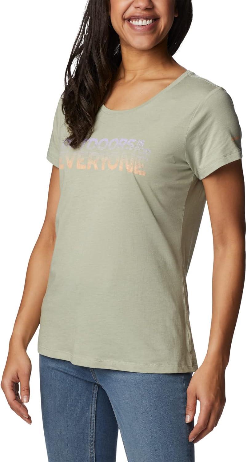 imageColumbia Womens Daisy Days Short Sleeve Graphic TeeSafari HeatherBe Outdoors Graphic
