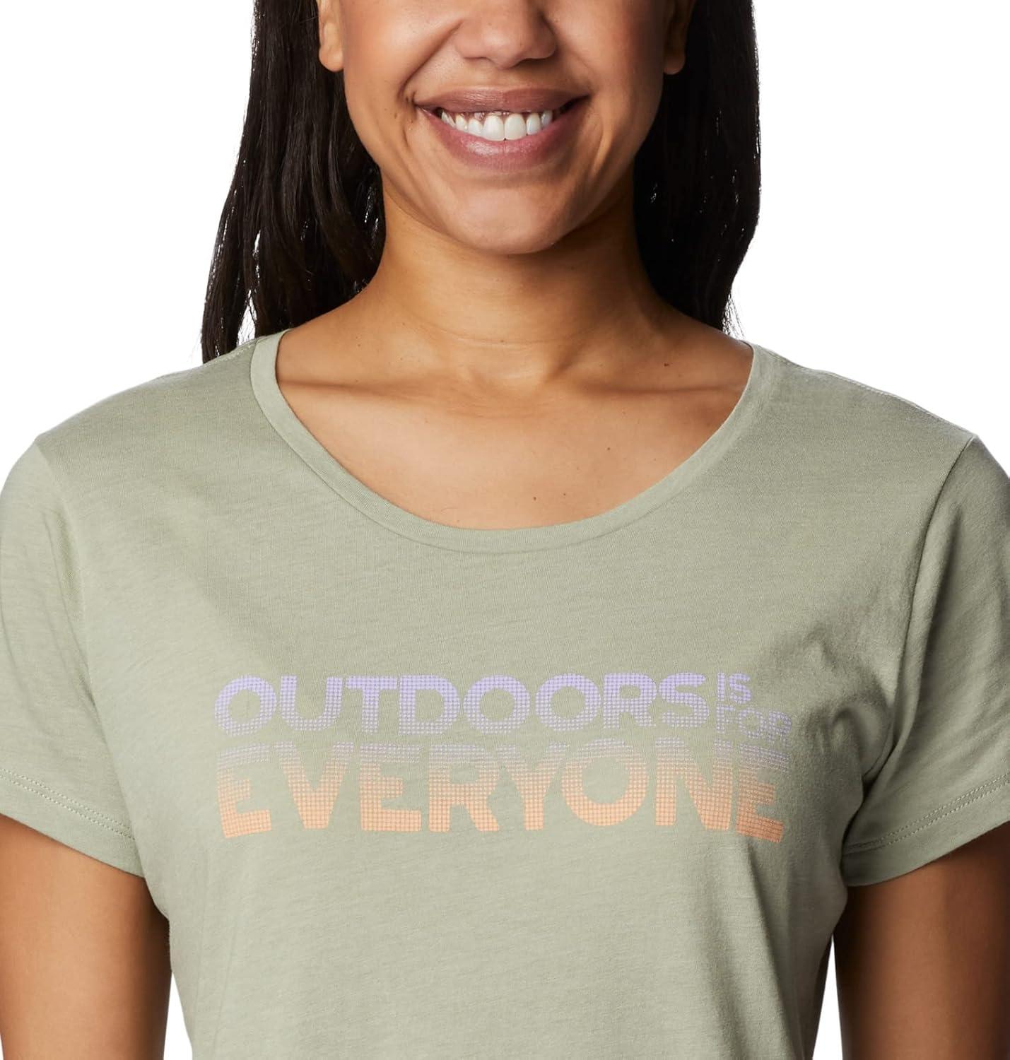 imageColumbia Womens Daisy Days Short Sleeve Graphic TeeSafari HeatherBe Outdoors Graphic