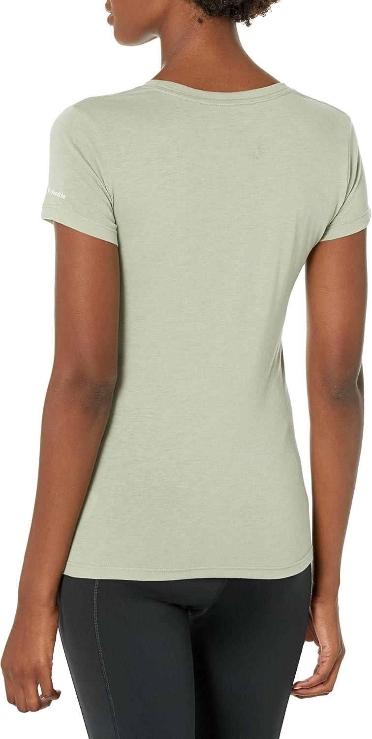imageColumbia Womens Daisy Days Short Sleeve Graphic TeeSafari HeatherBorn to Camp