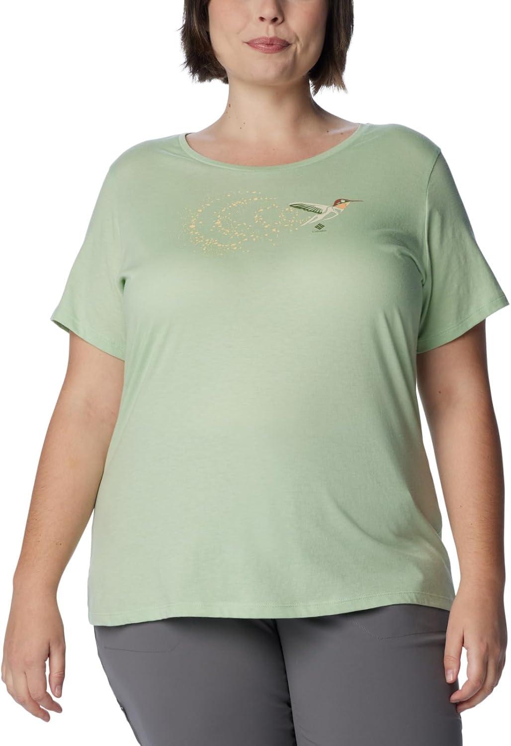 imageColumbia Womens Daisy Days Short Sleeve Graphic TeeSage Leaf HeatherFancy Flyer