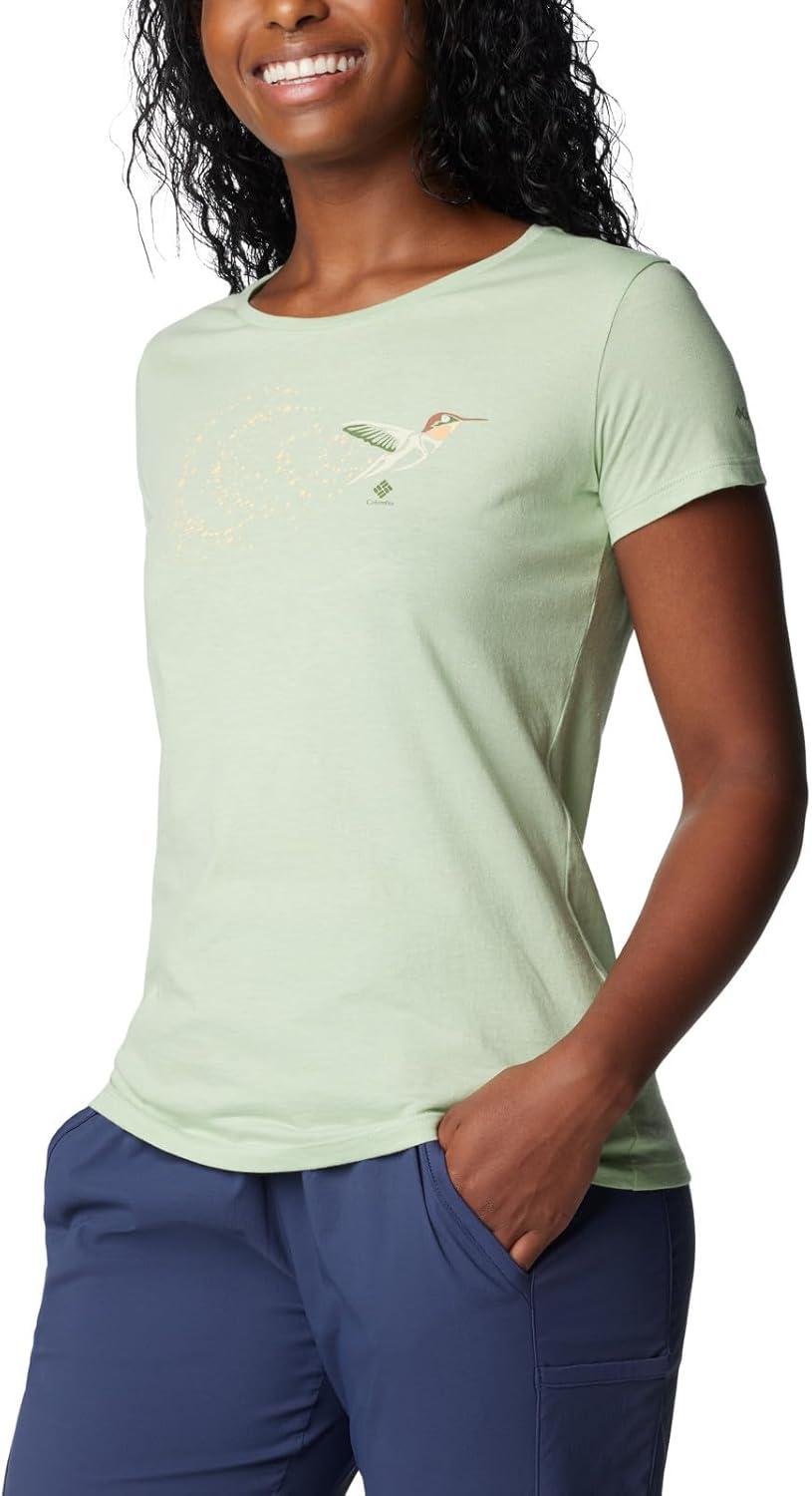 imageColumbia Womens Daisy Days Short Sleeve Graphic TeeSage Leaf HeatherFancy Flyer