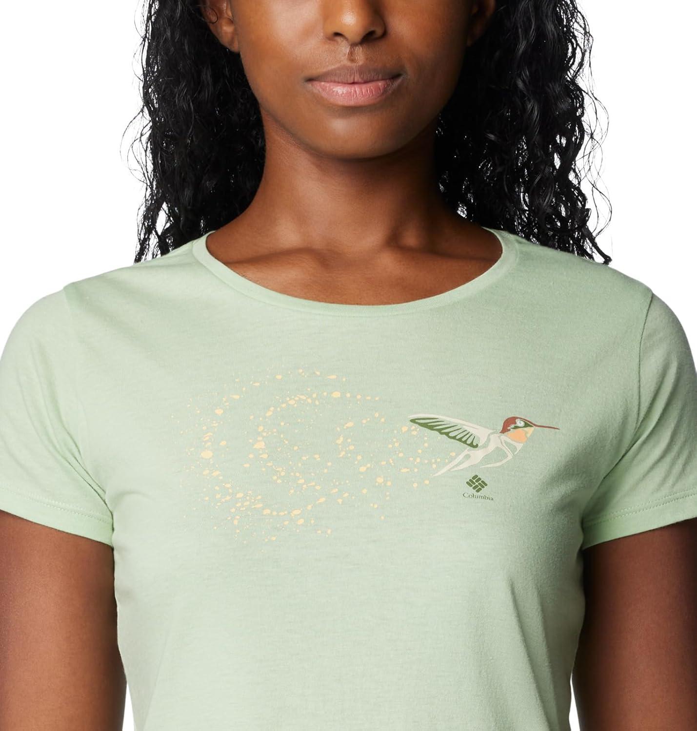 imageColumbia Womens Daisy Days Short Sleeve Graphic TeeSage Leaf HeatherFancy Flyer