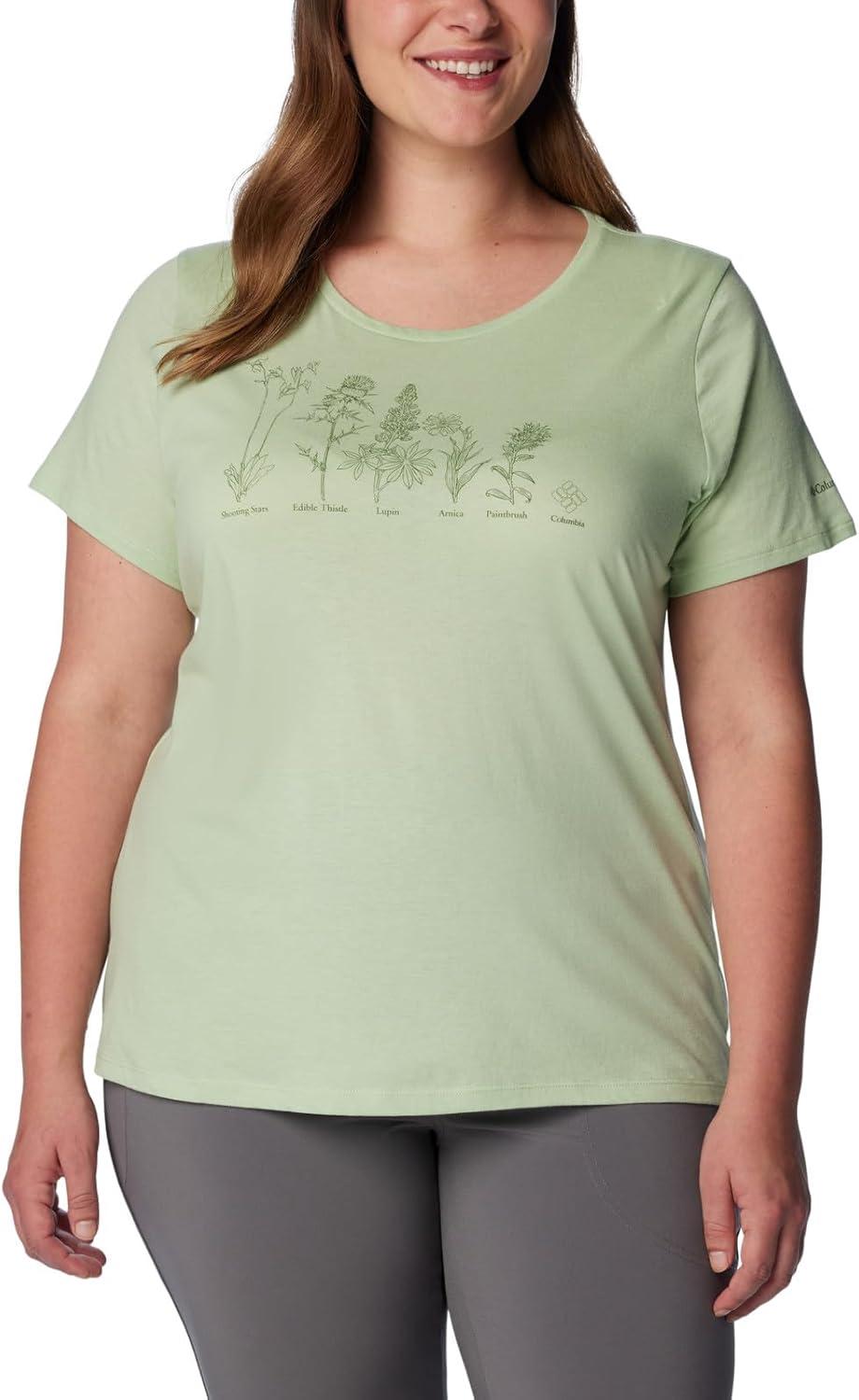 imageColumbia Womens Daisy Days Short Sleeve Graphic TeeSage Leaf HeatherFloral Friends