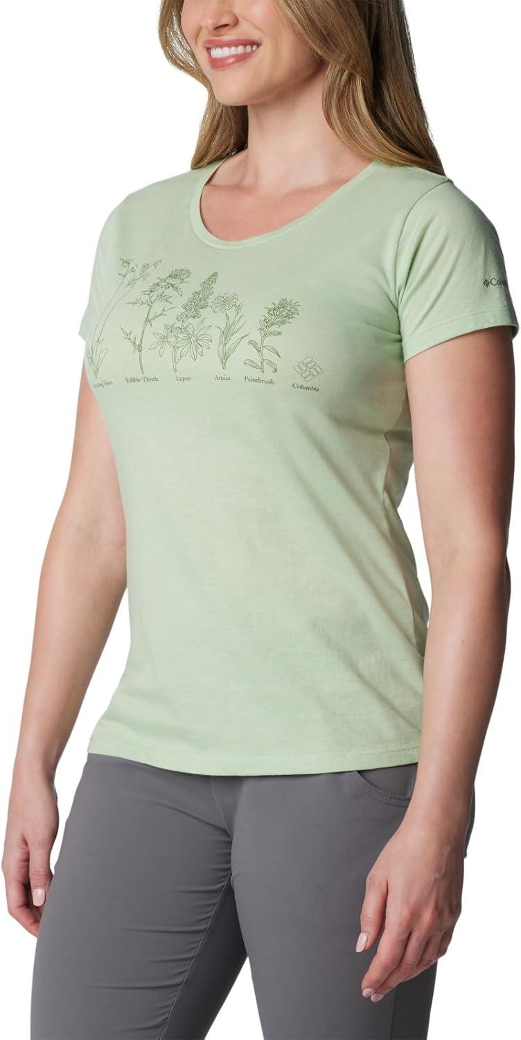 imageColumbia Womens Daisy Days Short Sleeve Graphic TeeSage Leaf HeatherFloral Friends