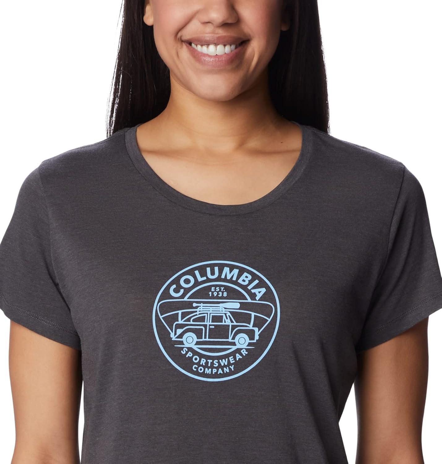 imageColumbia Womens Daisy Days Short Sleeve Graphic TeeShark HeatherBugventure Graphic