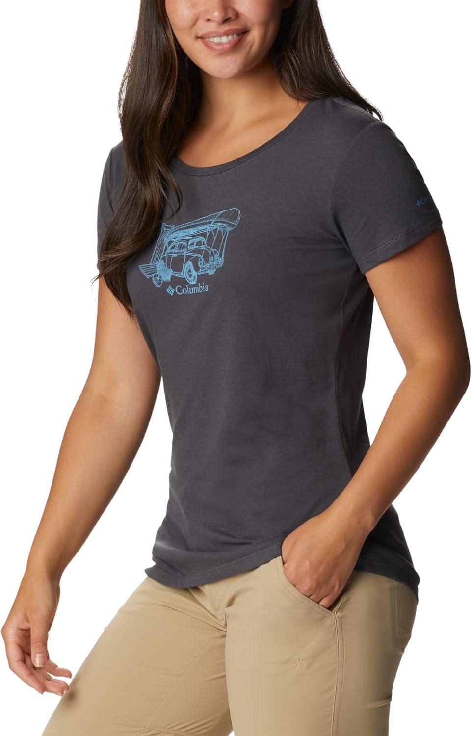 imageColumbia Womens Daisy Days Short Sleeve Graphic TeeShark HeatherBugventure Graphic