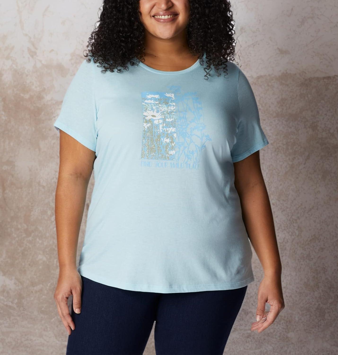 imageColumbia Womens Daisy Days Short Sleeve Graphic TeeSpring Blue HeatherFind Your Wild Graphic