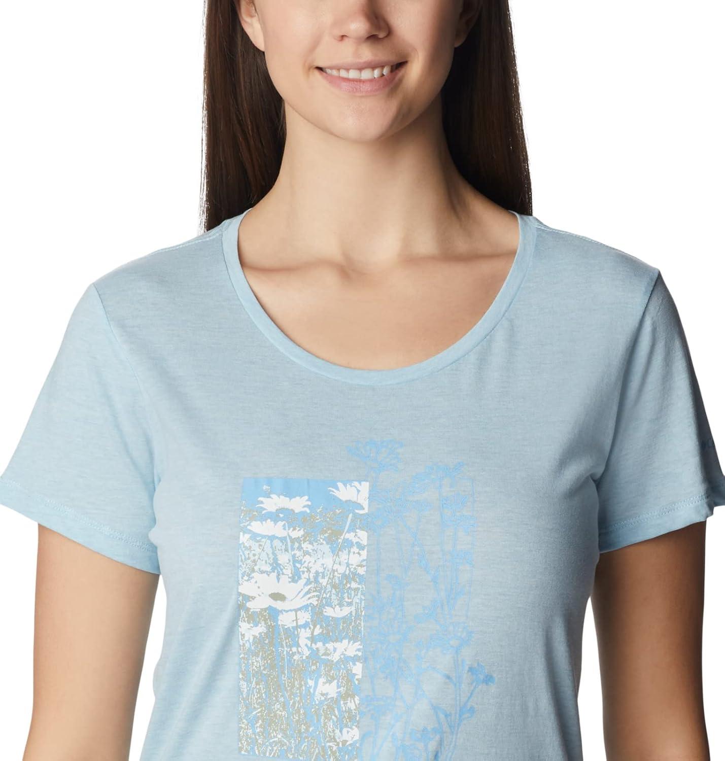 imageColumbia Womens Daisy Days Short Sleeve Graphic TeeSpring Blue HeatherFind Your Wild Graphic