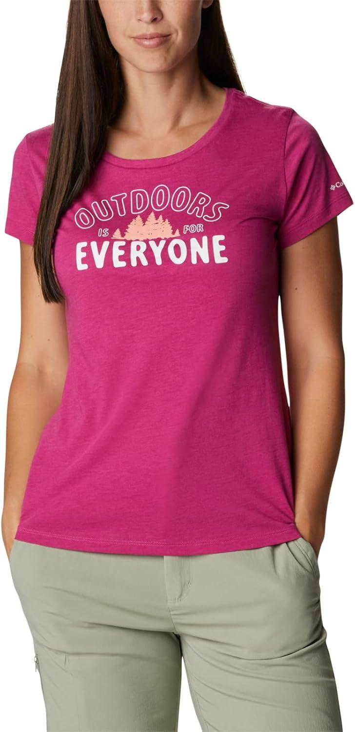 imageColumbia Womens Daisy Days Short Sleeve Graphic TeeWild Fuchsia HeatherSeek Outdoors