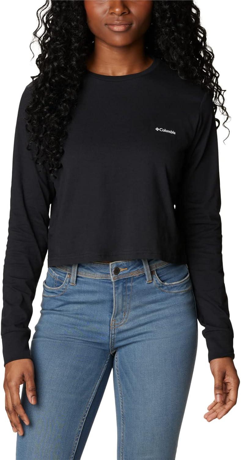 imageColumbia Womens Standard North Cascades Long Sleeve Cropped TeeBlackBoundless Graphic