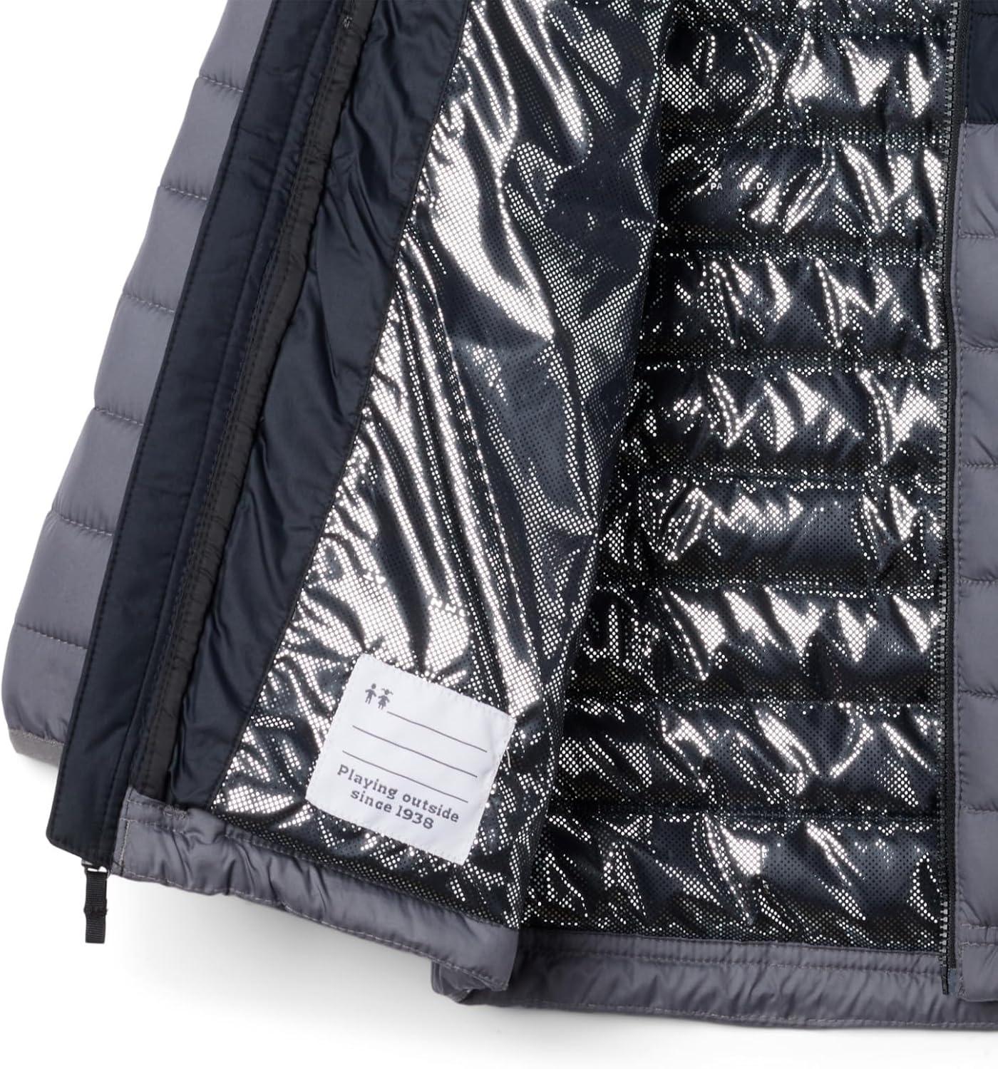 imageColumbia boys Powder Lite II Hooded JacketCity GreyBlack