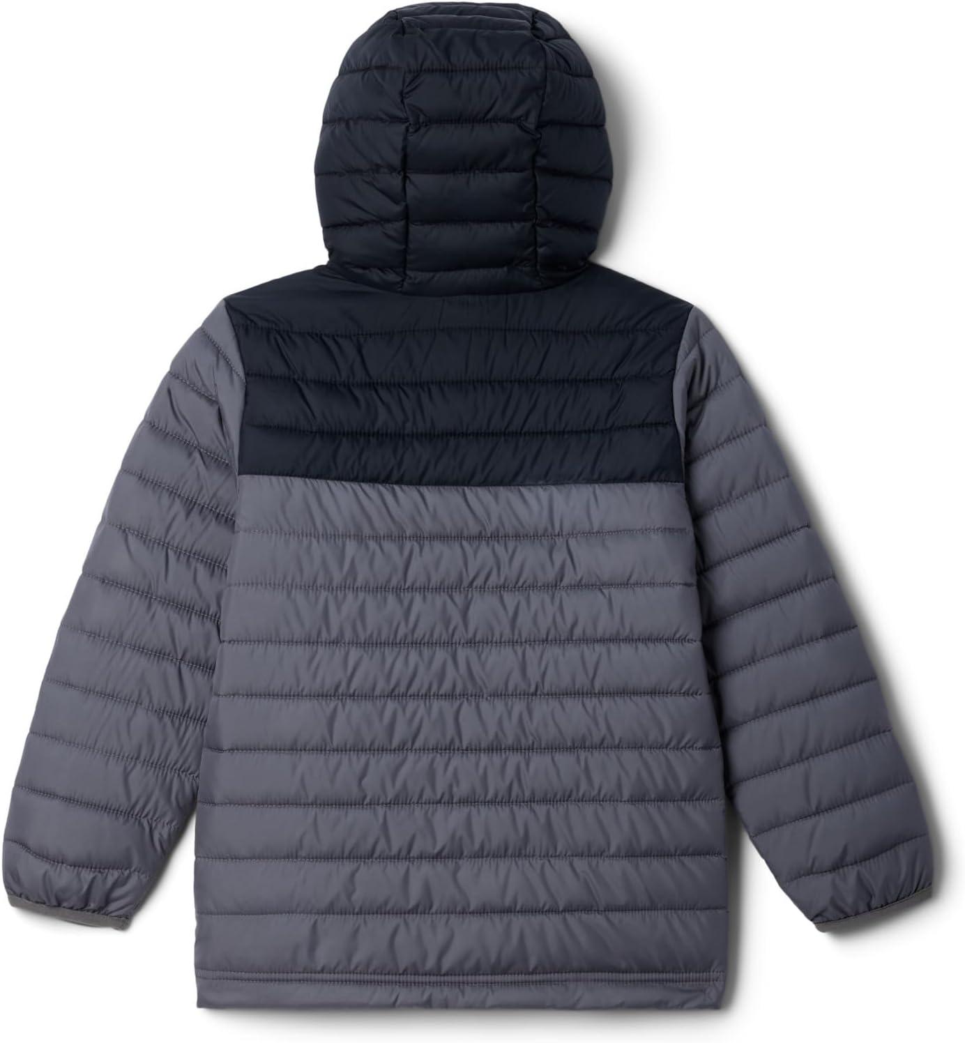 imageColumbia boys Powder Lite II Hooded JacketCity GreyBlack