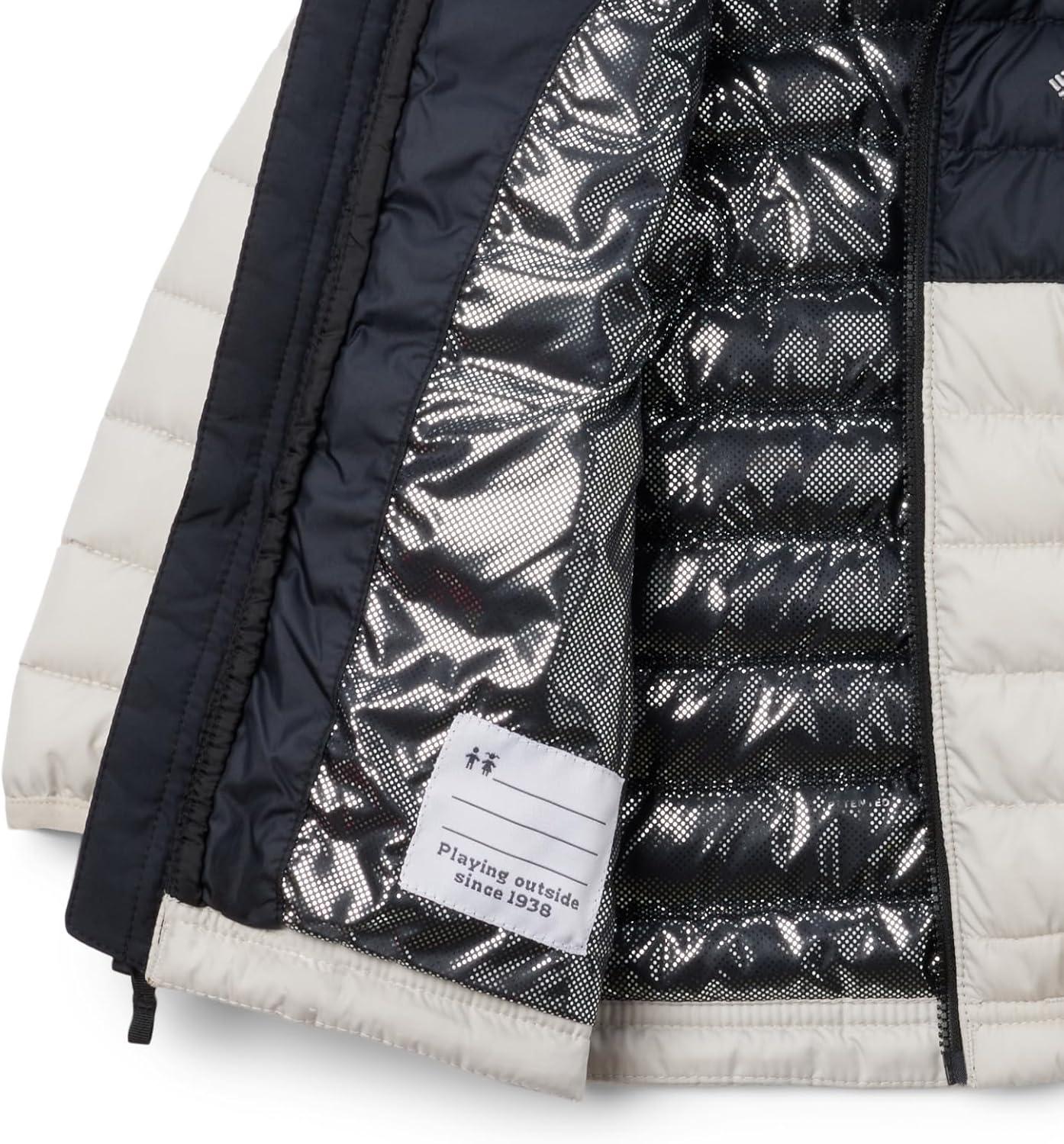 imageColumbia boys Powder Lite II Hooded JacketDark StoneBlack