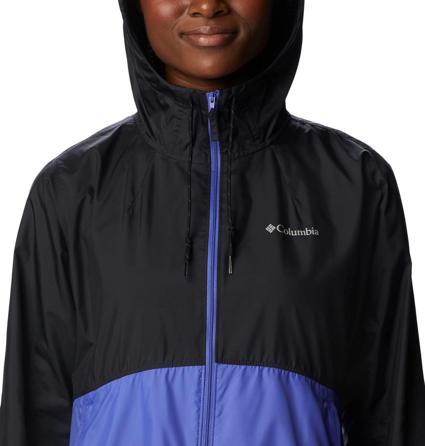 imageColumbia womens Flash Forward WindbreakerWindbreakerBlackPurple Lotus