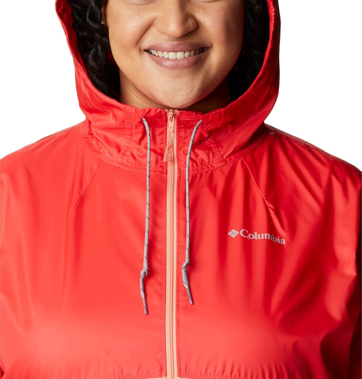 imageColumbia womens Flash Forward WindbreakerWindbreakerRed HibiscusCoral Reef