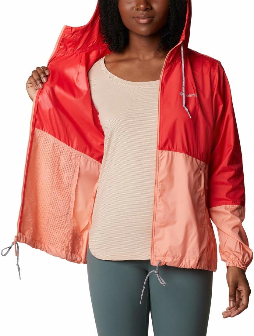 imageColumbia womens Flash Forward WindbreakerWindbreakerRed HibiscusCoral Reef