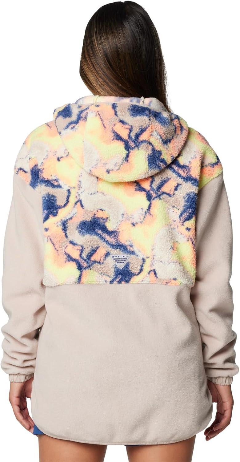 imageColumbia womens Pfg Open Water Hooded FleeceCrushed ClaySpring Yellow Aura
