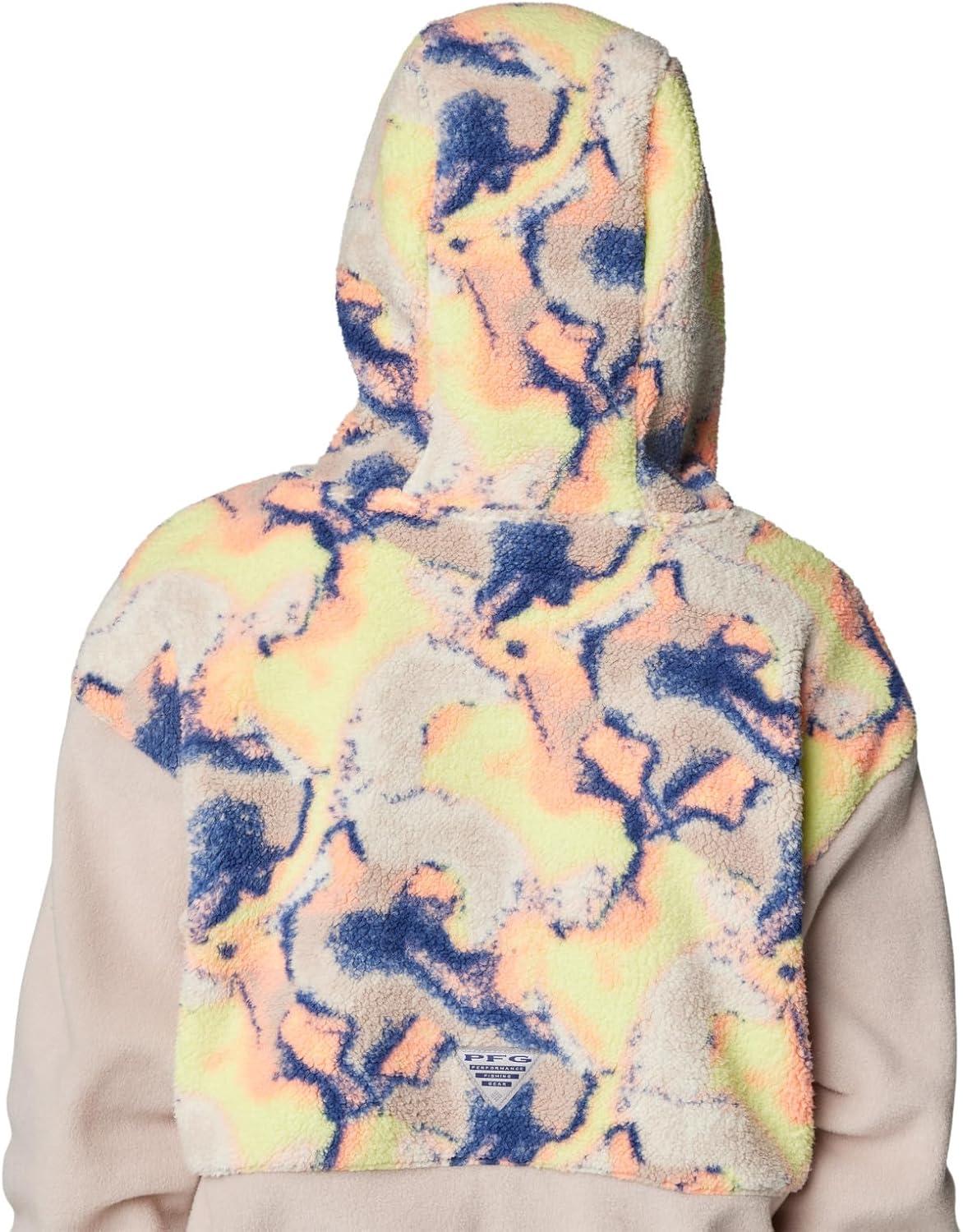 imageColumbia womens Pfg Open Water Hooded FleeceCrushed ClaySpring Yellow Aura