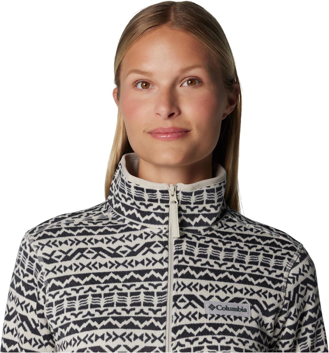 imageColumbia womens Sweater Weather Print Full ZipDark Stone Madras Tonal
