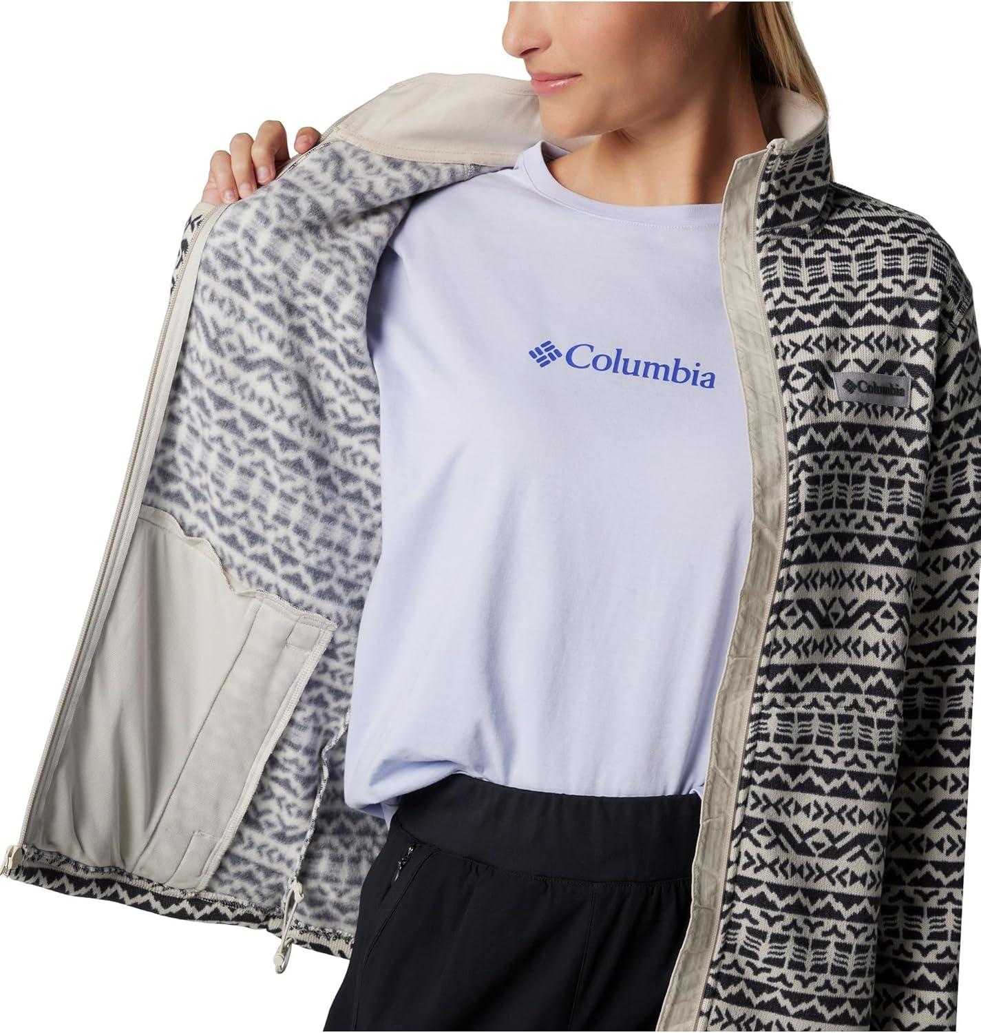 imageColumbia womens Sweater Weather Print Full ZipDark Stone Madras Tonal
