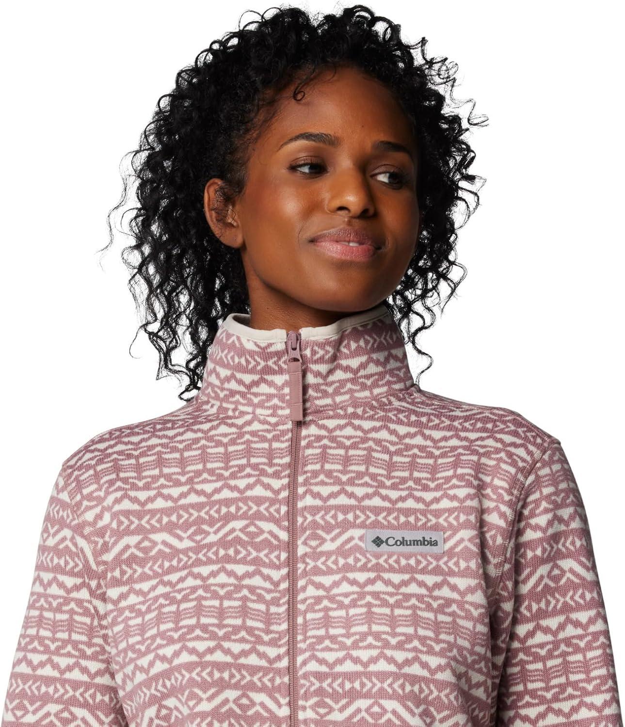 imageColumbia womens Sweater Weather Print Full ZipFig Madras Tonal